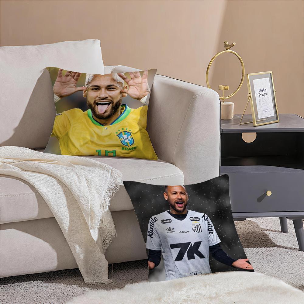 Brazilian Handsome Athlete NNeymar Jr Cushion Cover Throw Pillow Cover Hidden Button Durable Polyester Chair Cushion