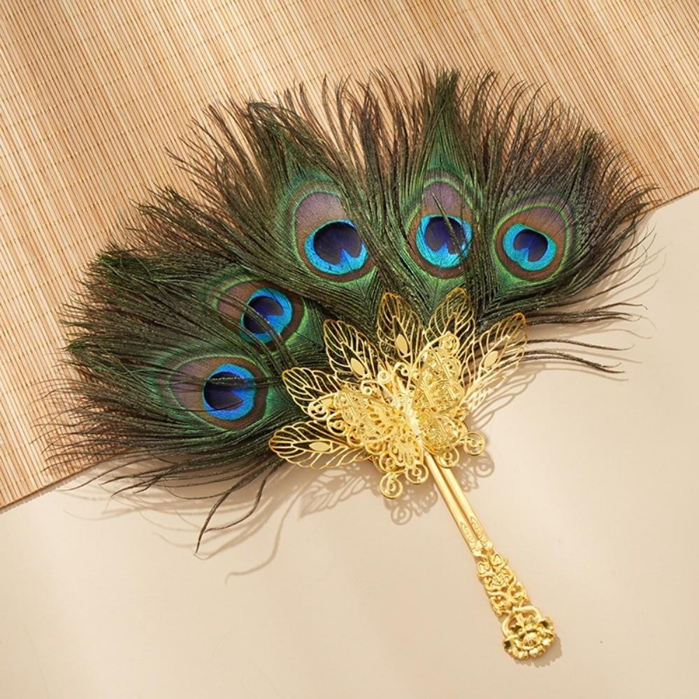 with Tassels Fluffy Colorful Craft Handheld Fan Portable Dance Hand Fan Ancient Style Group Fan