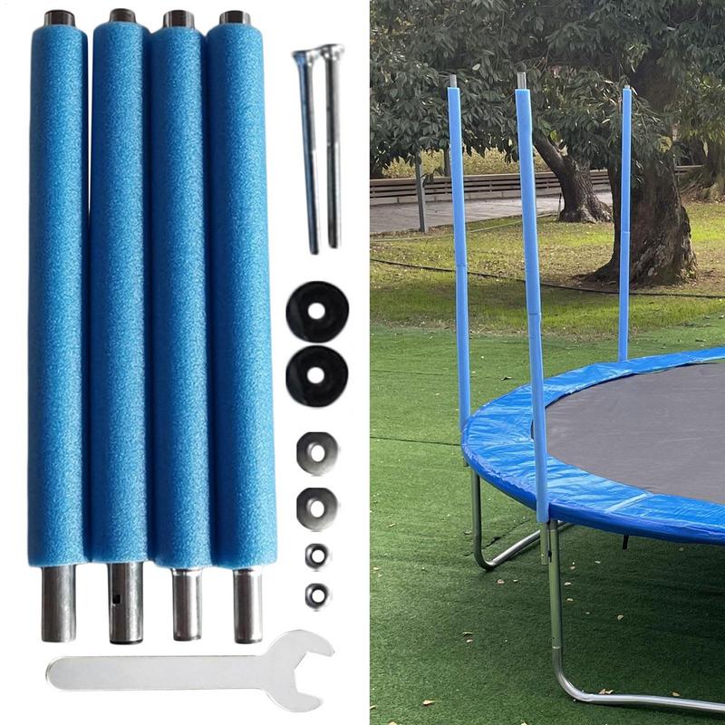 Trampoline Poles Replacement Trampoline 6-16Ft Safety Enclosure Pole Straight Tube Replacement Part with Screw Foam Canopy