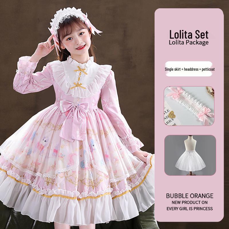 Lolita Princess Long Sleeve Birthday Dress for Girls - 2026 Spring Collection