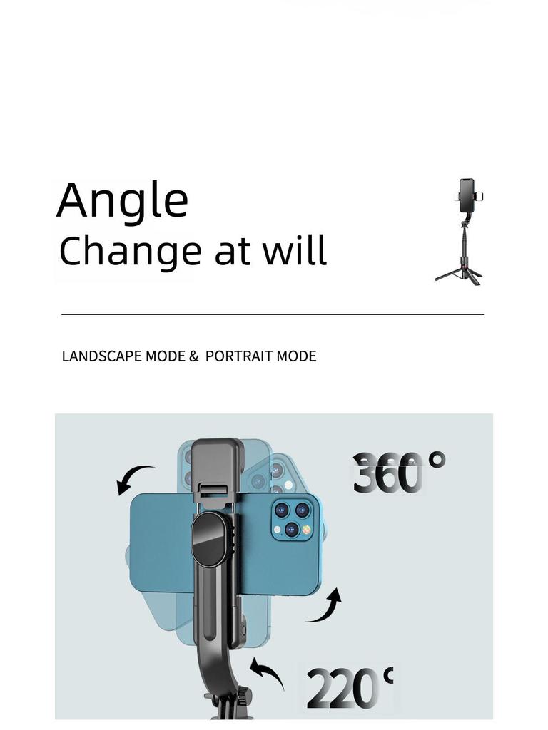 CYKE Bluetooth-Selfie-Stick mit integriertem Stativ und Fülllicht