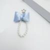 Cute Bowknot Keychain Pendant Fashionable Beaded Phone Charm for Case Decoration