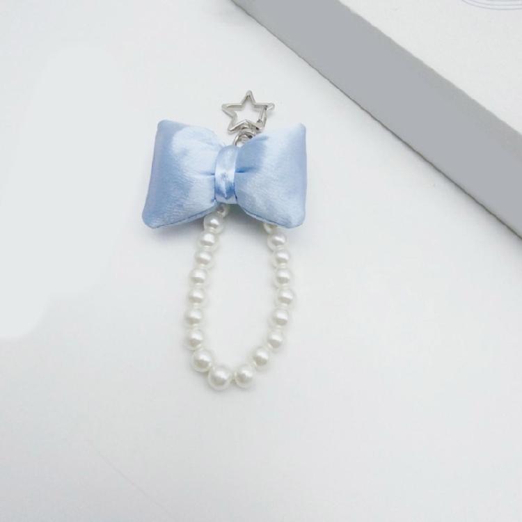 Cute Bowknot Keychain Pendant Fashionable Beaded Phone Charm for Case Decoration