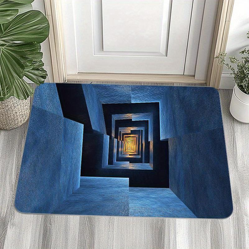 

1pc/8mm 3D Three-dimensional Layered Abstract Geometric Pattern Printed Carpet, Door Mat, Kitchen Carpet, Bedroom and Living Roo 40cm x 60cm