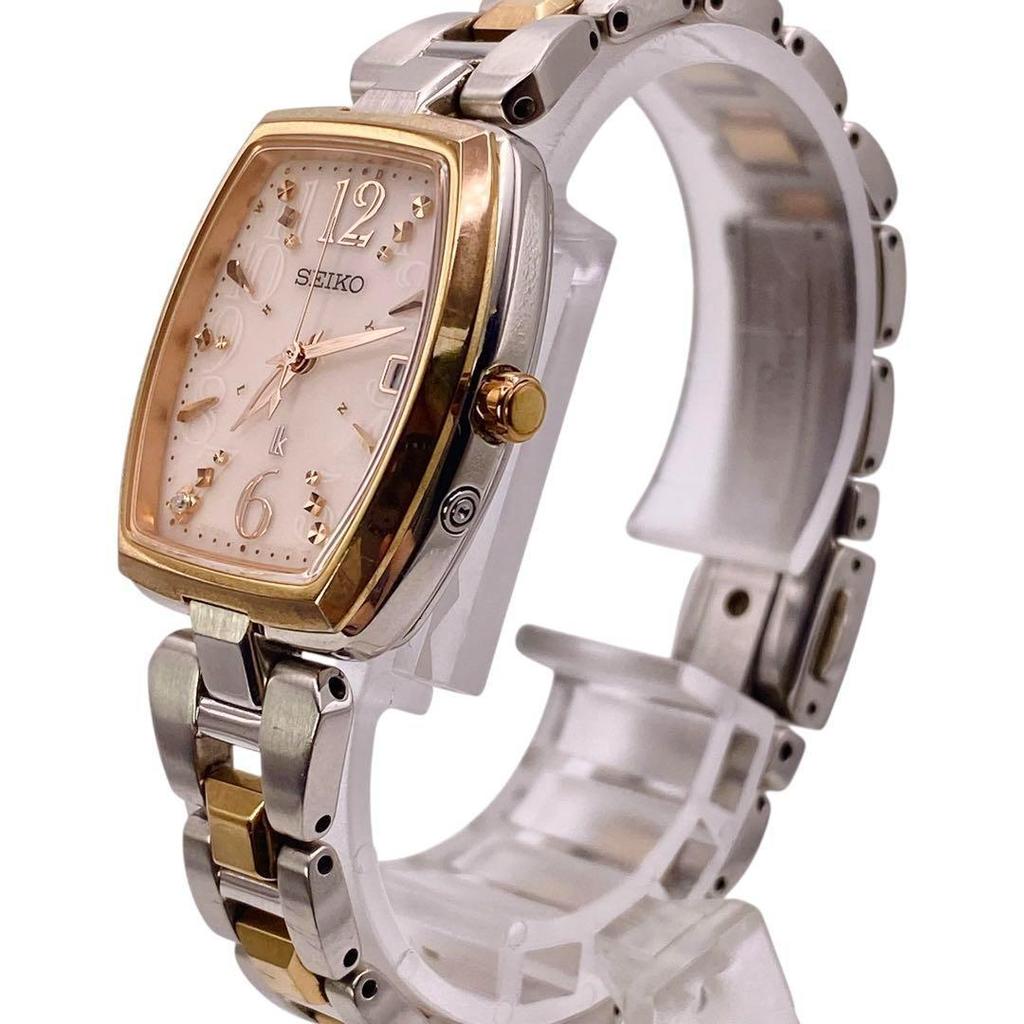 [USED] SEIKO Lucia Date Solar 1P Diamond Women's Watch 1235