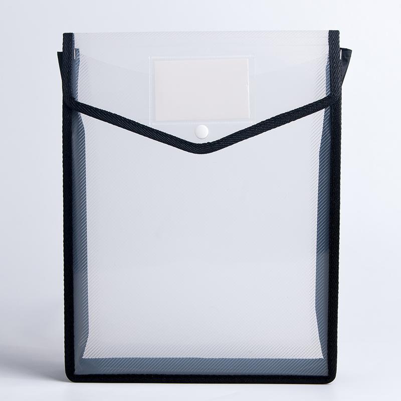 Průhledná lehká taška na spisy formátu A4 Přenosná vodotěsná složka Držák dokumentů Velkokapacitní tlačítko Úložný papír Školní testovací papír