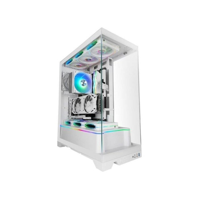 Boîtier PC - MARS GAMING - MC-PRISMA - Triple Cristal ARGB - Blanc - Semitorre ATX