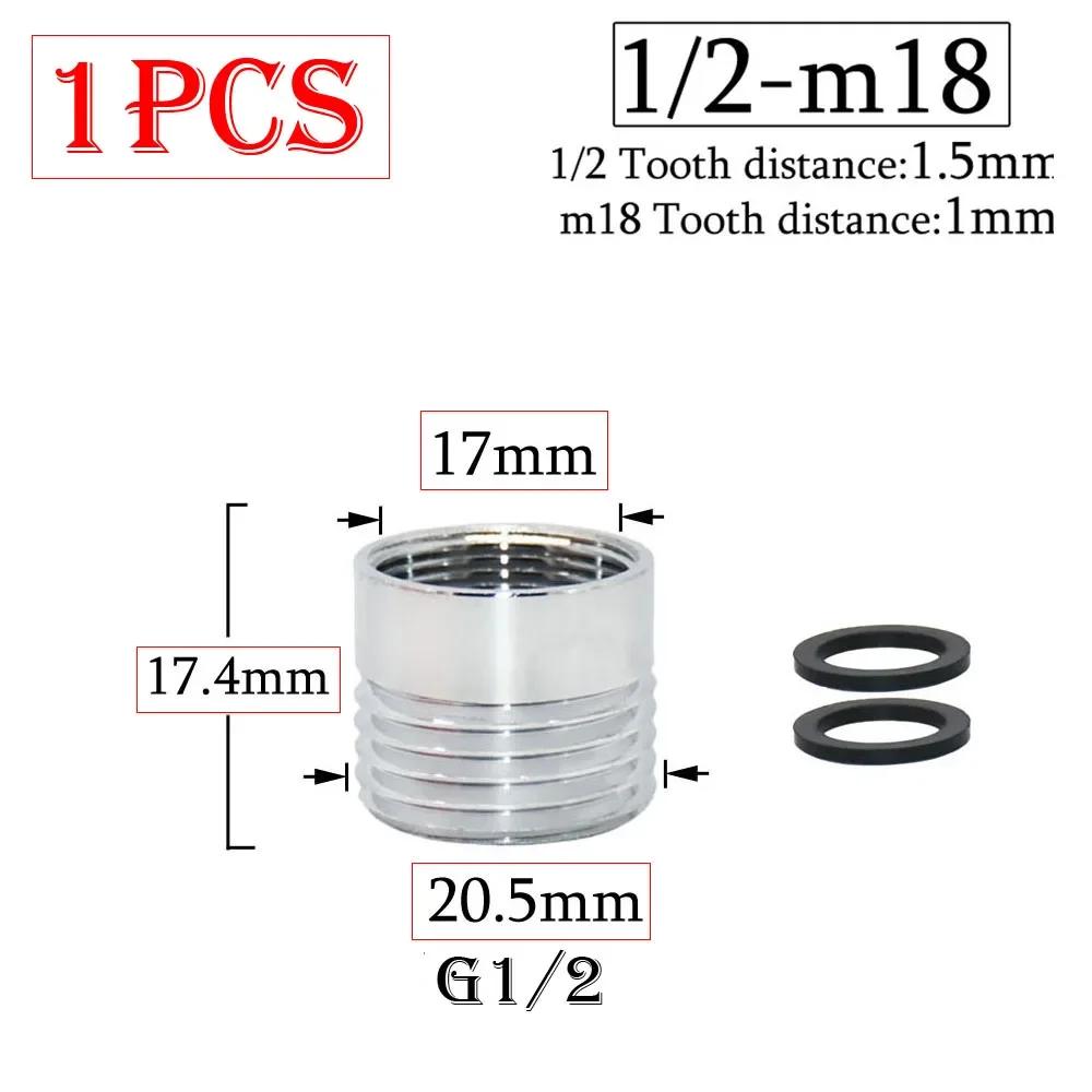 Mässing 1/2 x M16 M18 M20 M22 M24 M28 Gänganslutning Silver Krananslutningar Vattenrenare Tillbehör Köksvattenkran Adapter