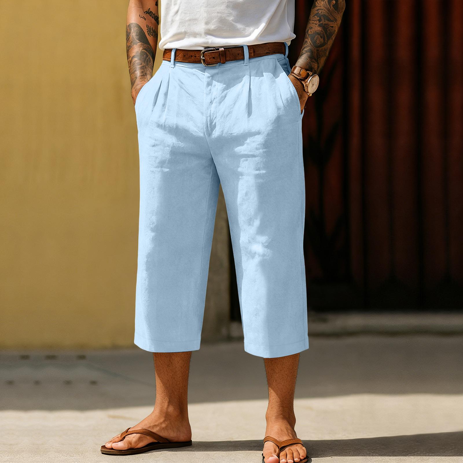 Мужские спортивно-повседневные укороченные прямые брюки S