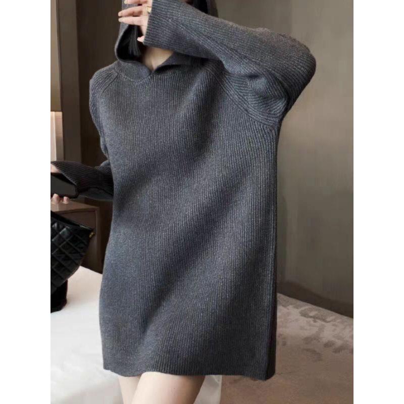 

Women s Mid-Length Elegant Hooded Sweatshirt - Slimming & Stylish 2026 2XL сірий колір