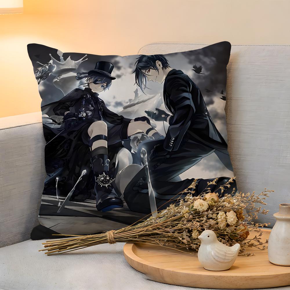 Cushion Cover Linen SkinFriendly Soft Decorative Case for Sofa Home Decor Anime BBlack BButler Pillow cover