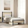 VidaXL Metal Bed Frames with Sonoma Oak Headboard 90x190 Cm, Single Bed, Bedroom Furniture, Guest Bed, 4007878