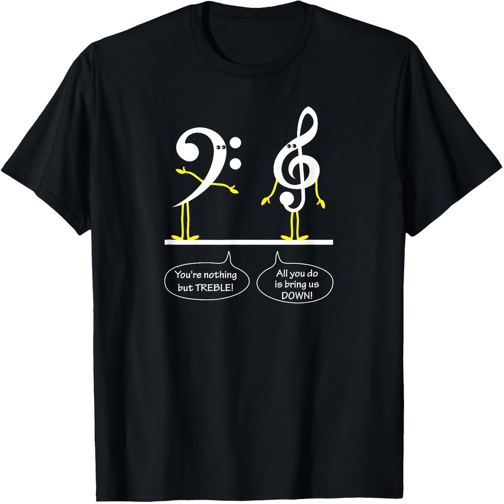 Bassschlüssel Violinschlüssel Musikwitz Grafik T-Shirt Herren Freizeit Kurzarm Baumwoll-T-Shirt