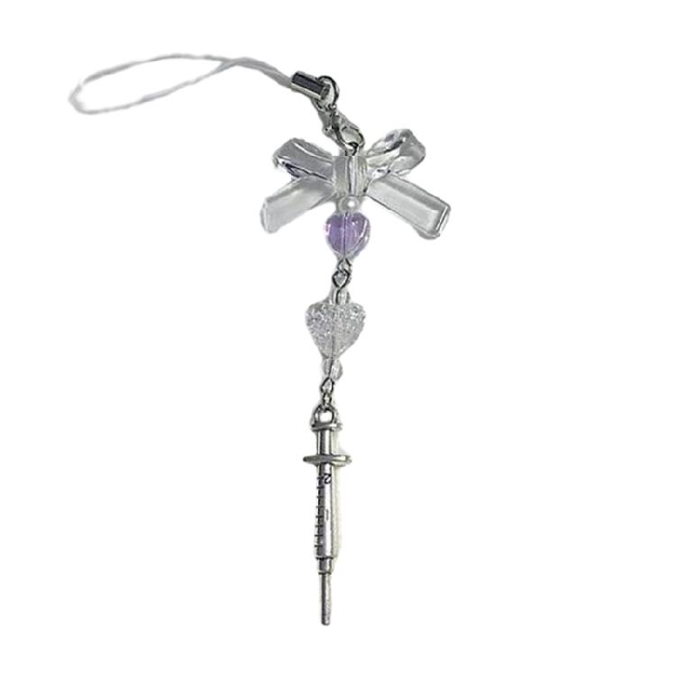 Heart Cross Bead Hanging Pendant Phone Strap Cute Bag Decoration for Girls