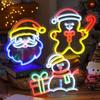 Luminous Christmas Neon Sign USB-powered Xmas Shaped Light Atmosphere Signboard  Camper