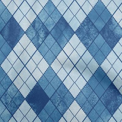 Cotton Flex Medium Blue Fabric Argyle Sewing Craft Projects Fabric Prints By Yard 40 Inch