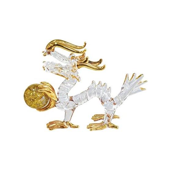 Fokart Handmade Glasswork Feng Shui Money Luck Ball Dragon 2inch