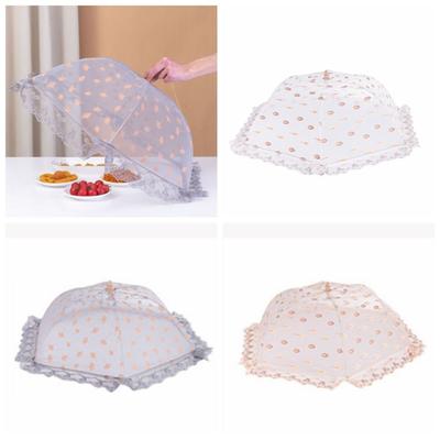 Umbrella Shape Food Net Mesh Fabric Dish Tent Food Lid Lace Food Cover  Anti Mosquito