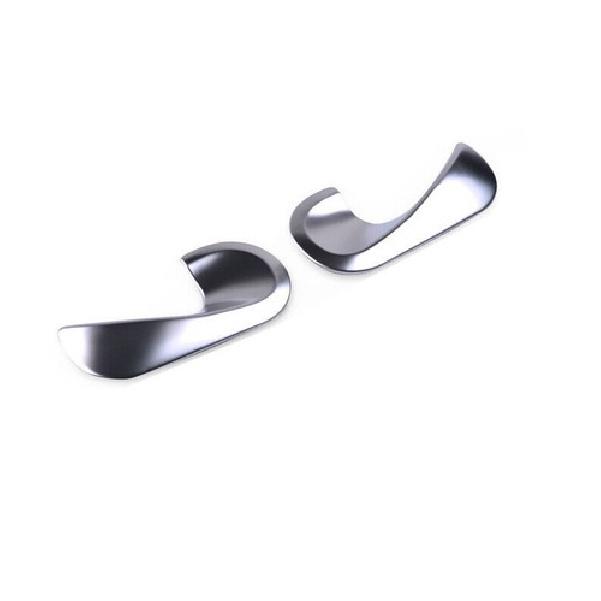 2PCS Inner Door Bowl Fit For Benz Smart Fortwo 2015- Silver Steel Cover Trim