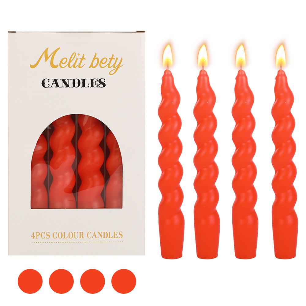 Colorful Twisted Spiral Long Rod Candle Home Creative Wedding Rodless Wax Candle