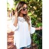 Elegant Chiffon Lace Blouse Loose Fit Pullover Long Sleeve T-shirt For Women