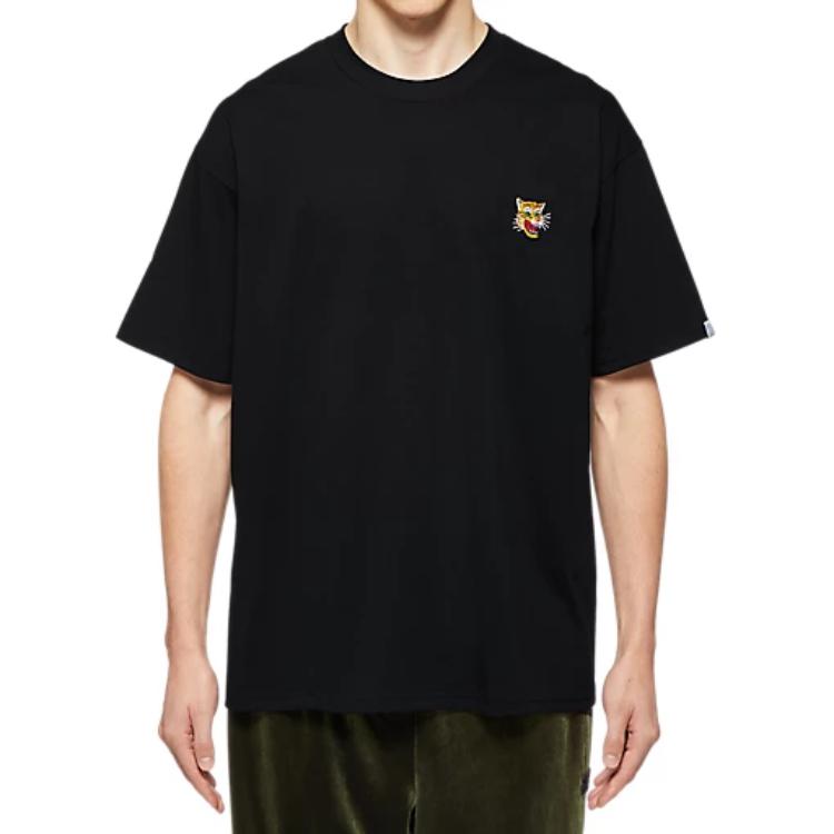 ONITSUKA TIGER Comfortable Versatile Fashion Round Neck Breathable Logo Print Short Sleeve T-Shirt Unisex Tops Black 2183B031-001