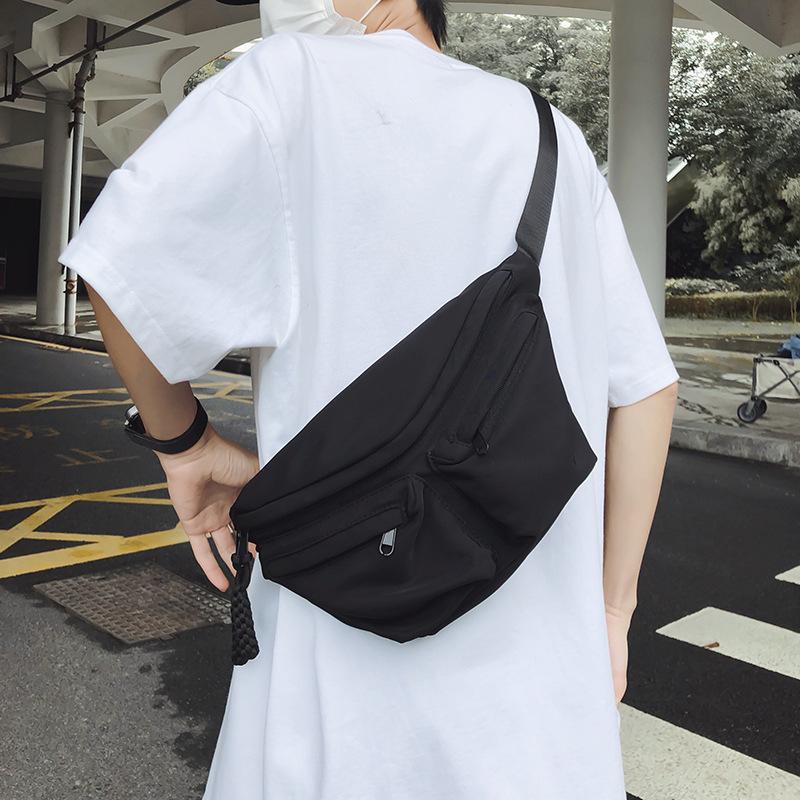 New Diagonal Span Chest Bag, Men's Shoulder Bag, Tooling, Student Sports Chest Bag, Waist Bag, Men's Messenger Bag, Pleated Bag.