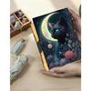 Cat Moon Leather Journal: Vintage Look Grimoire Book of Shadows