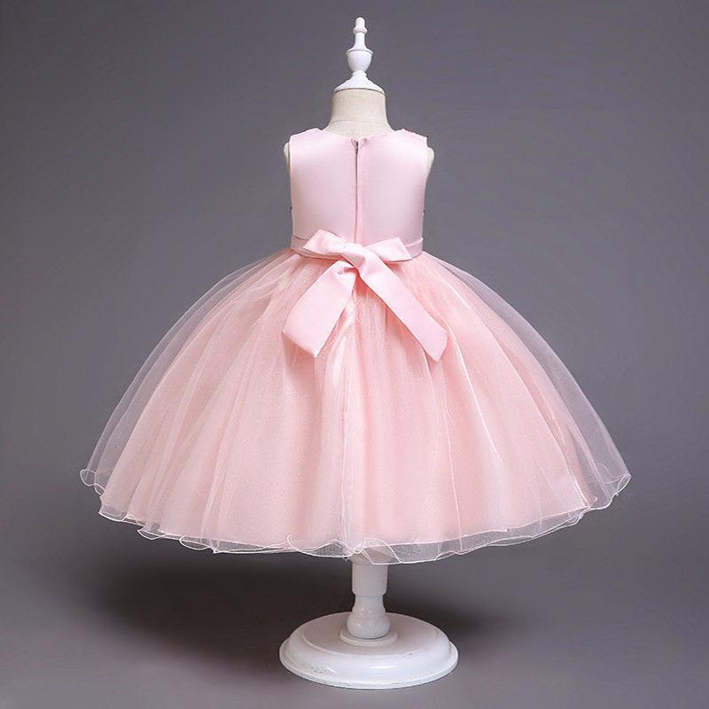 5-14yrs Baby Girl Flower Sequin Dress High Quality Party Princess Dress Children Dress