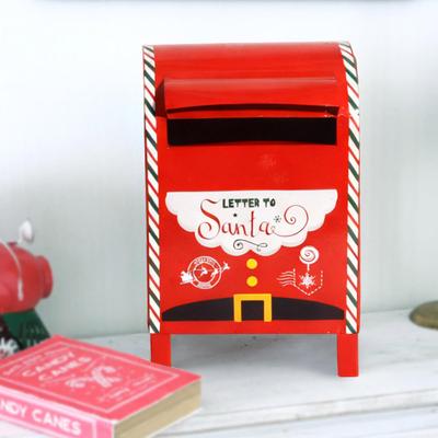 Jul Brevlåda Brev till Jultomten Metall Brevlåda Jul Dekorativ Röd Brevlåda för Hem Inomhus Utomhus Ytterdörrsdekoration Högtidsfest