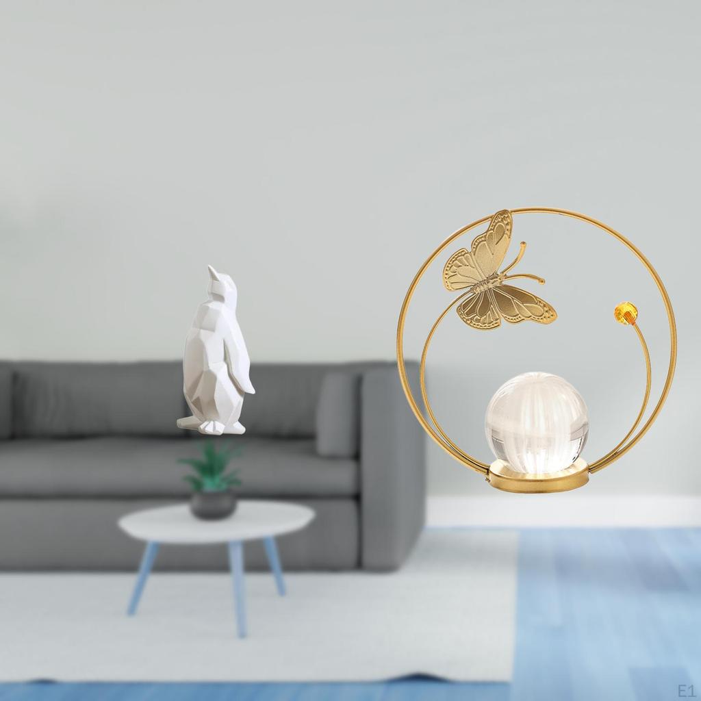 Penguin Crystal Resin Metal Animal Figurine Collectable Decorative Ornament Statue for Housewarming