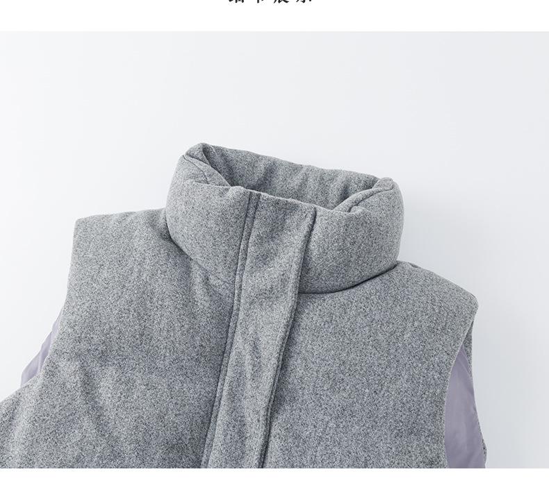 Women's Short Stand Collar Down Cotton Vest - Sleeveless Casual Outerwear Jacket