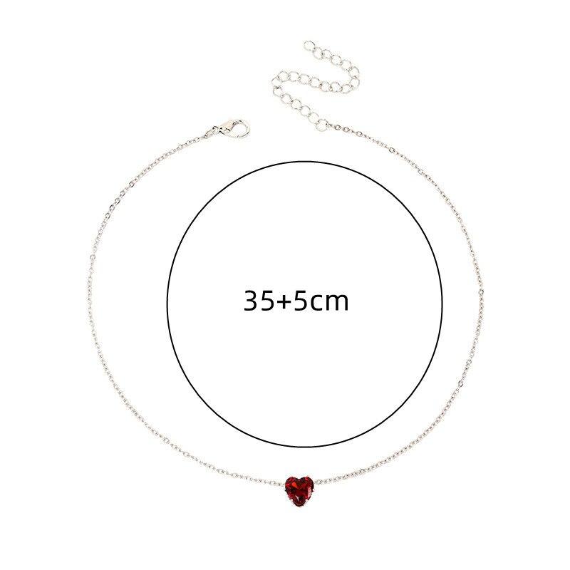 1pcs Heart Necklace For Women Colorful Zirconia Copper Claw Necklace Fashion Trendy Holiday Gift