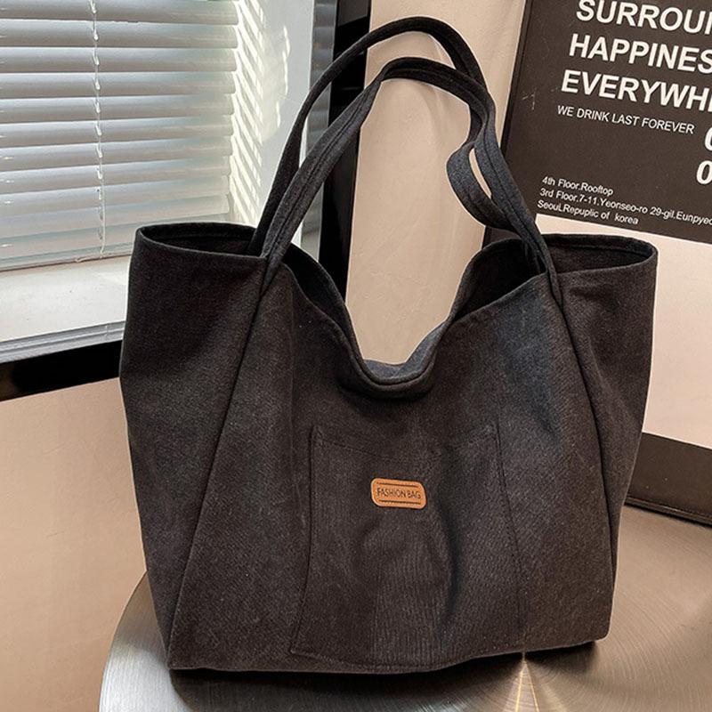 

Сумка Женская Новая Мода Холщовая Сумка Ручная Большая Вместимость Сумка-Тоут для Поездок на Работу Рабочая Тканевая Сумка Женская чёрный