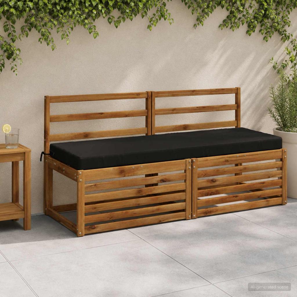 2 piece Bench Cushions SOEST 2 pcs. 100percent Polyester Black