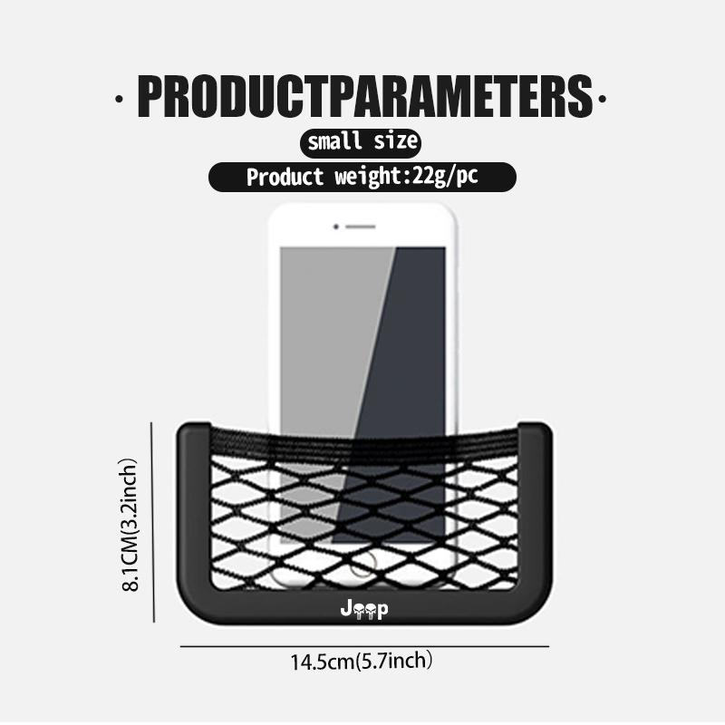 Car Organizer Mesh Mobile Phone Holder Storage Bag Net Pocket Auto Accessories For Jeep Grand Cherokee Patriot Renegade Compass AMX1