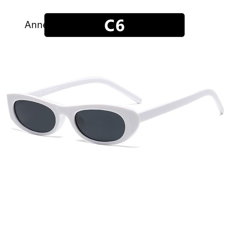 

New Retro Oval Frame Sunglasses Personalized Small Frame Trend Versatile Street Shooting Sun Glasses Female güneş gözlüğü