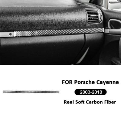 Pro Porsche Cayenne 2003-2010 Dekorativní proužek krytu středové konzole spolujezdce z uhlíkových vláken Samolepka Dekorace Interiérové doplňky