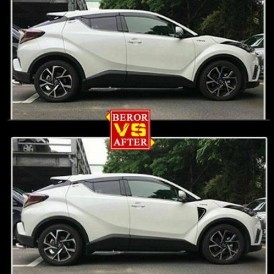 2X Black Side Front Door Wing Fender Cover Trim For Toyota C-HR CHR 2017-2022