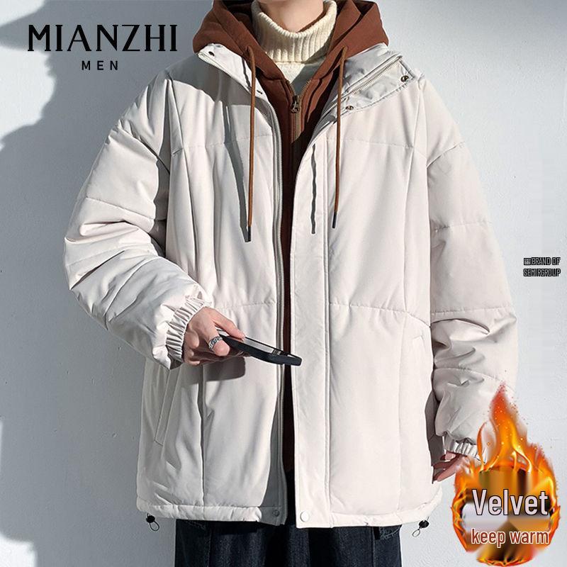 Men's Hooded Cotton Two-Piece Jacket for Spring/Autumn - Casual, Loose, Plus Size & Trendy