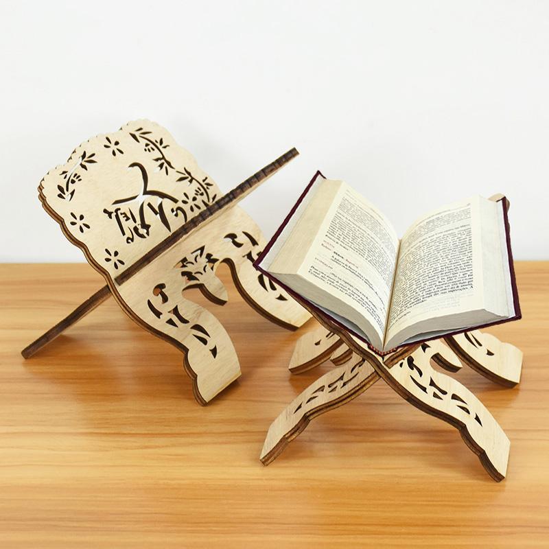 Soporte para Libro Sagrado del Corán de Madera Eid Mubarak Decoración Islámica Musulmana Ramadán Kareem para el Hogar Regalos de Ramadán Mubarak Eid 2025
