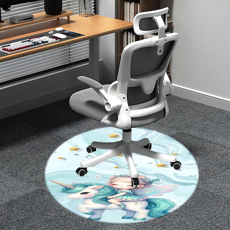 

Unicorn Fairy Chair Mat - Round Carpet for Home Decor, Office, Living Room 80cm