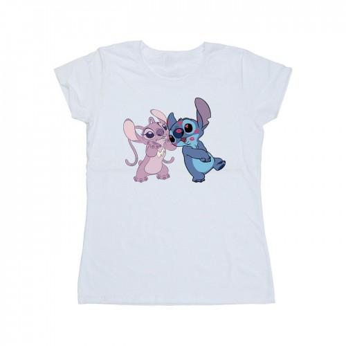 

Disney Womens/Ladies Lilo & Stitch Kisses Cotton T-Shirt XXL білий