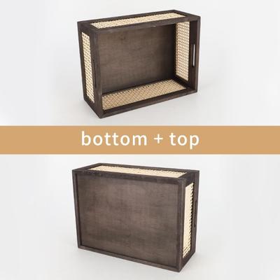 Elegant Handwoven Rectangular Storage Basket Crafted From Wood Portable for Cabinet Space Saving Designs Storage