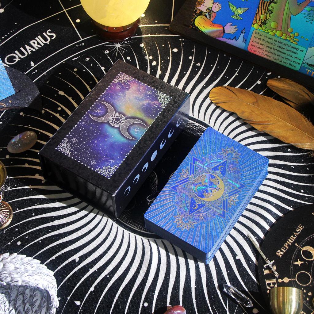 Rider-Waite Tarot Deck: Beginner-Friendly, Hot Stamped, Waterproof PVC Cards for Card Games.