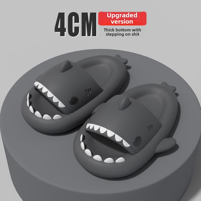 Haifisch-Slipper mit dicker Sohle: Lustige Cartoon-Hausschuhe für Männer & Frauen, Sommer-Schuhwerk für drinnen/draußen