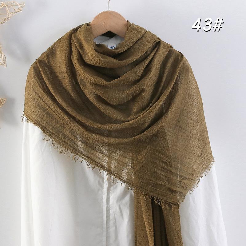 Sciarpa da donna in cotone lino seta - Per tutte le stagioni, colore unito, versatile foulard per testa e parasole