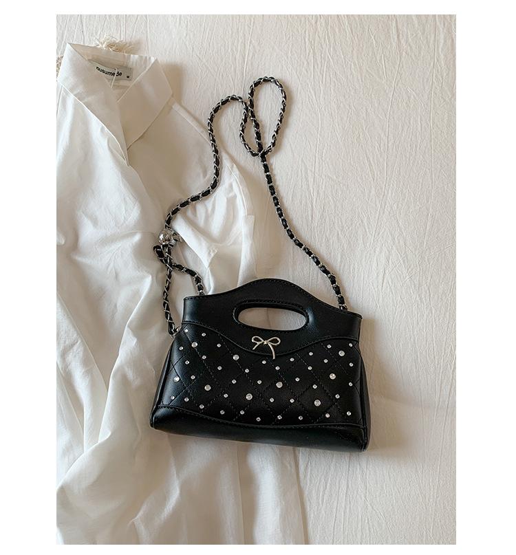

Xiaoxiangfeng rhombus chain fashionable clutch bag women s 2025 new women s bag versatile high-end shoulder messenger bag чёрный