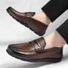 Fashion Mens Lazy Shoes Moccasins Fashion Man Casual Leather Shoes  Handmade Mens Driving Shoes Loafers Breathable Comfort Slip-on Flats