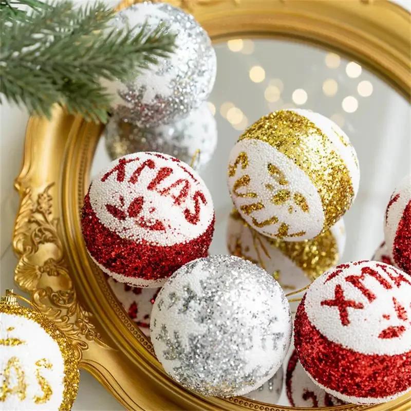 

Christmas Party Decorations New Year Noel Navidad 2024Red White Christmas Balls Christmas Tree Hanging Ornaments